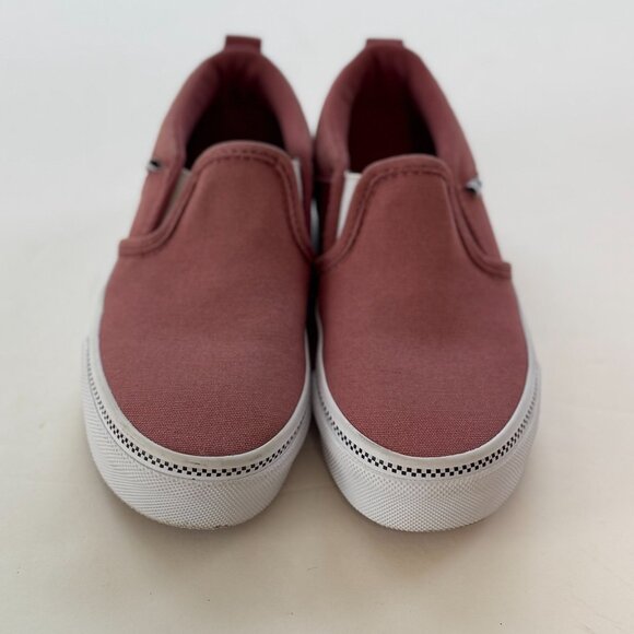 Vans Classic Slip-On Sneakers Dusty Rose White Canvas Girls Size 12 Shoes - Picture 2 of 7